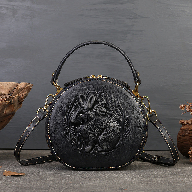 Women's Genuine Leather Round Shoulder Bag