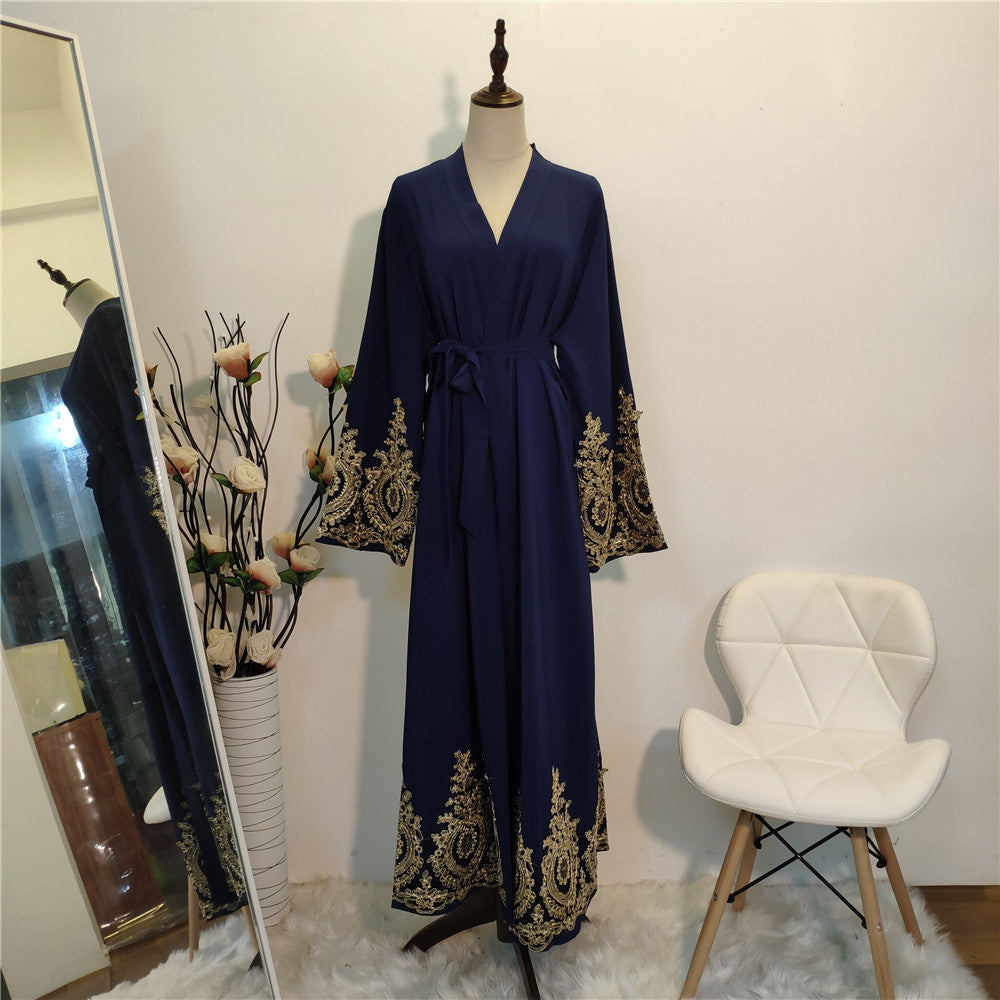 Lace fitted robe