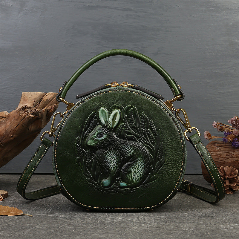 Women's Genuine Leather Round Shoulder Bag