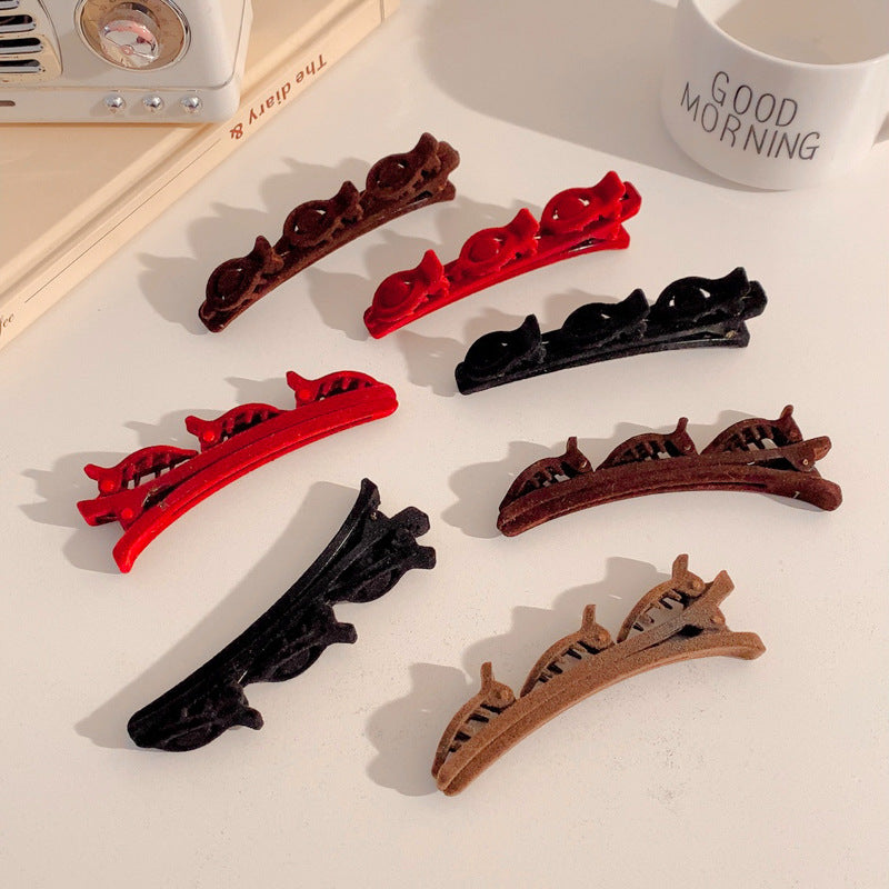 Flocked Braided Hairpin for Women