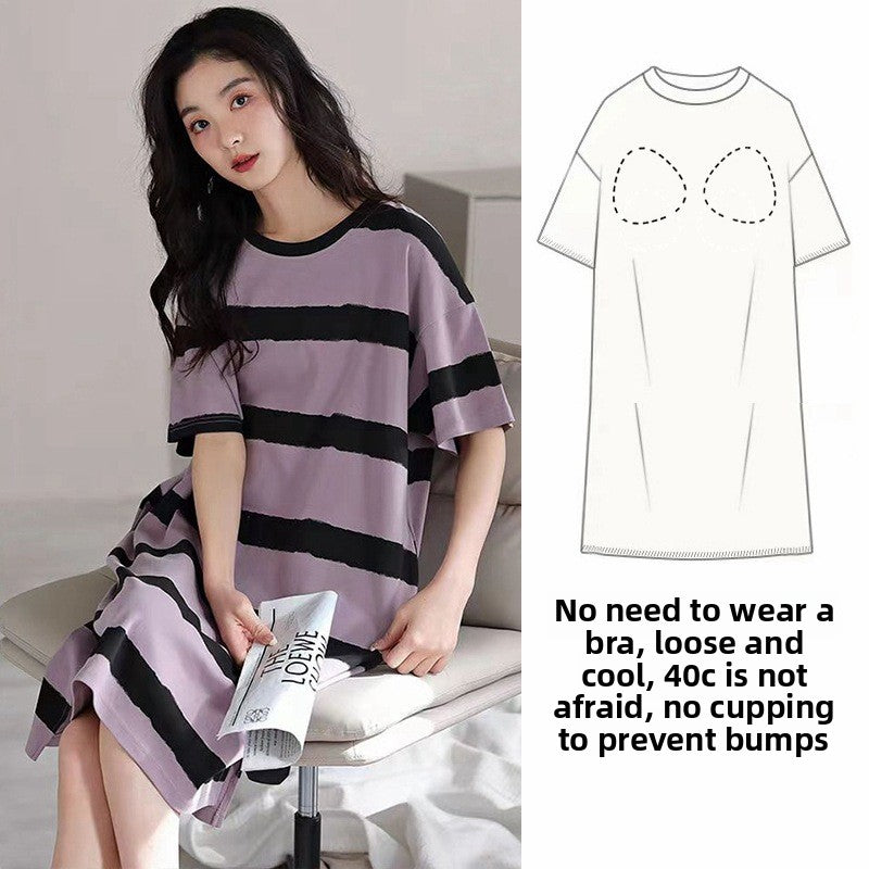 Women's Summer Nightgown with Built-in Bra