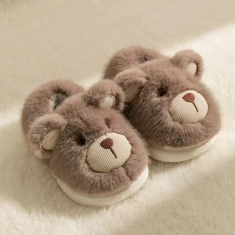 cute bear children cotton slippers