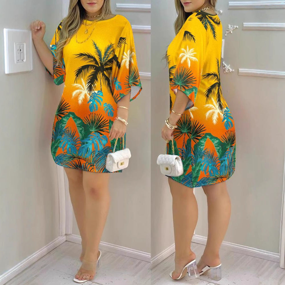 Fashion printed dress women