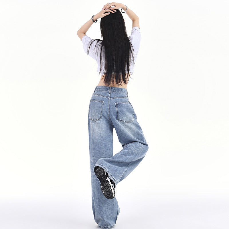 High-waisted wide-leg jeans for women