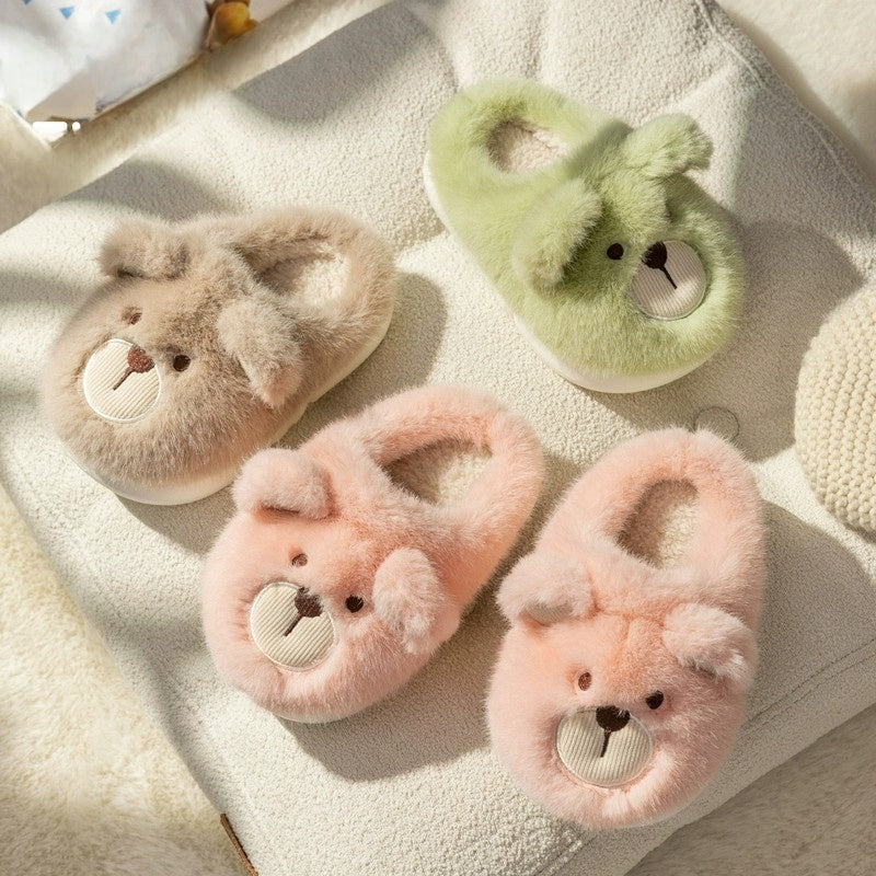 cute bear children cotton slippers