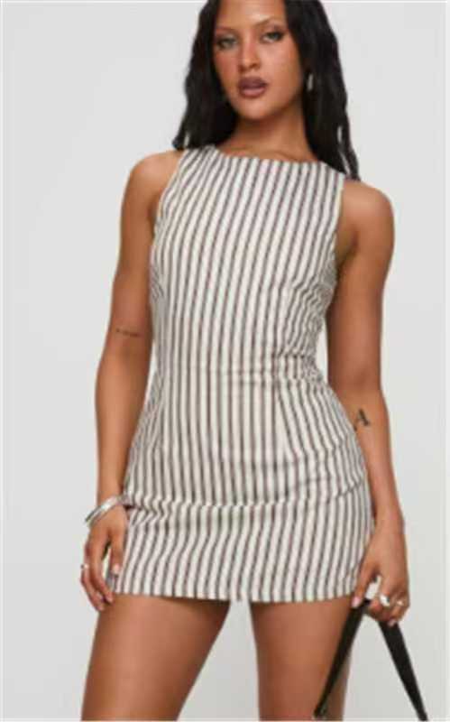 Casual Striped Sleeveless Dress