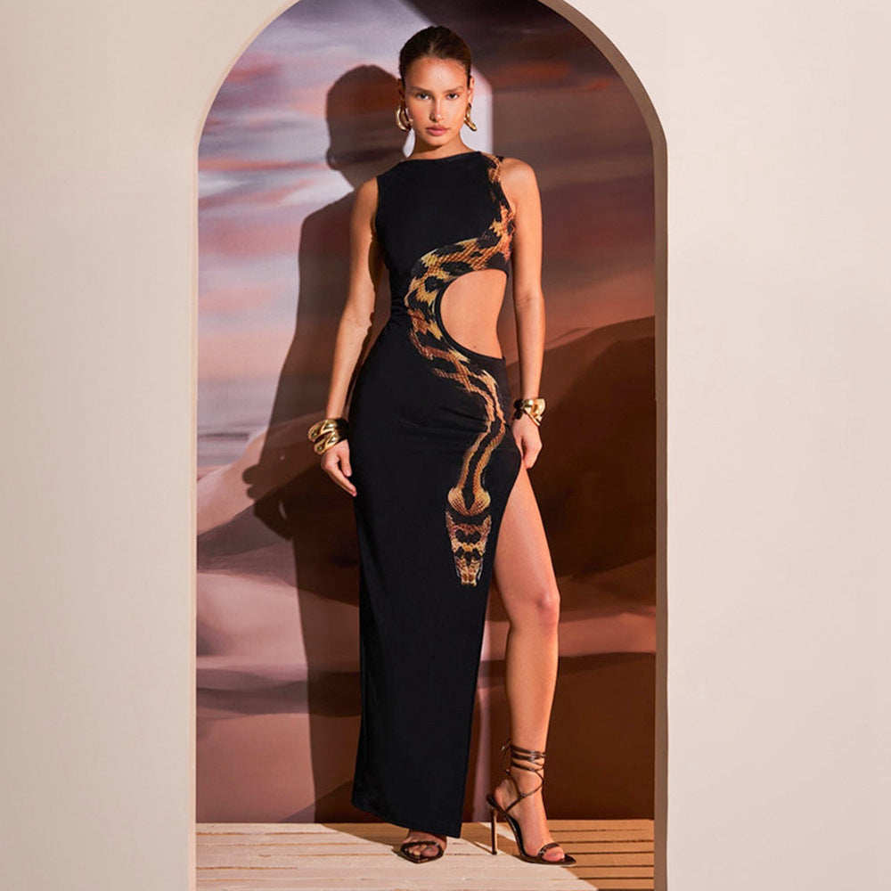 Sleeveless, sexy and slimming slit long dress