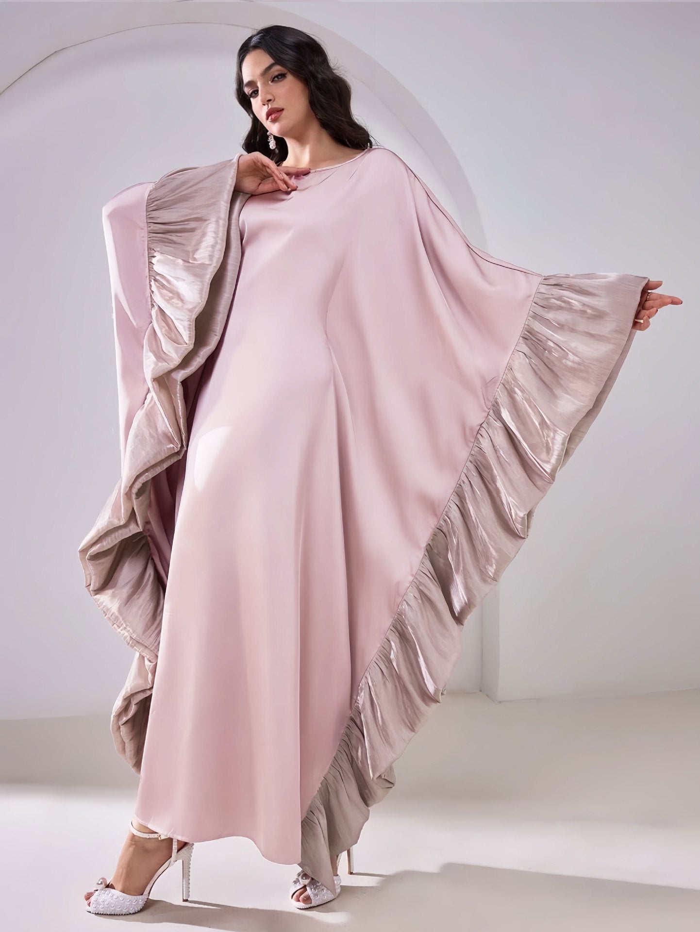 Long robe batwing sleeve blouse