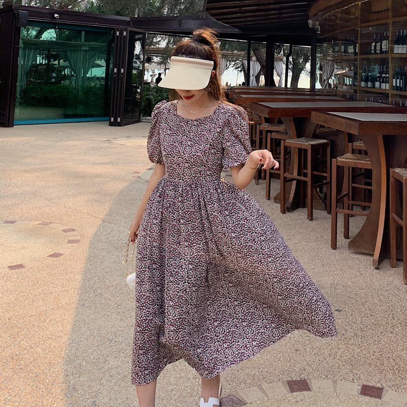 Retro floral summer dress
