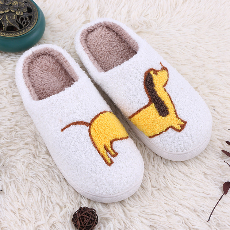 cartoon sausage puppy cute funny cotton slippers