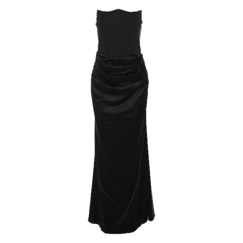 Strapless and backless evening dress