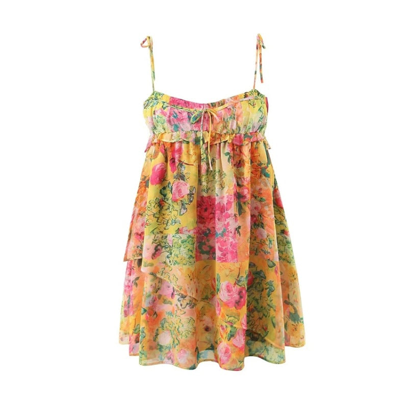 Shoulder lace-up halter dress