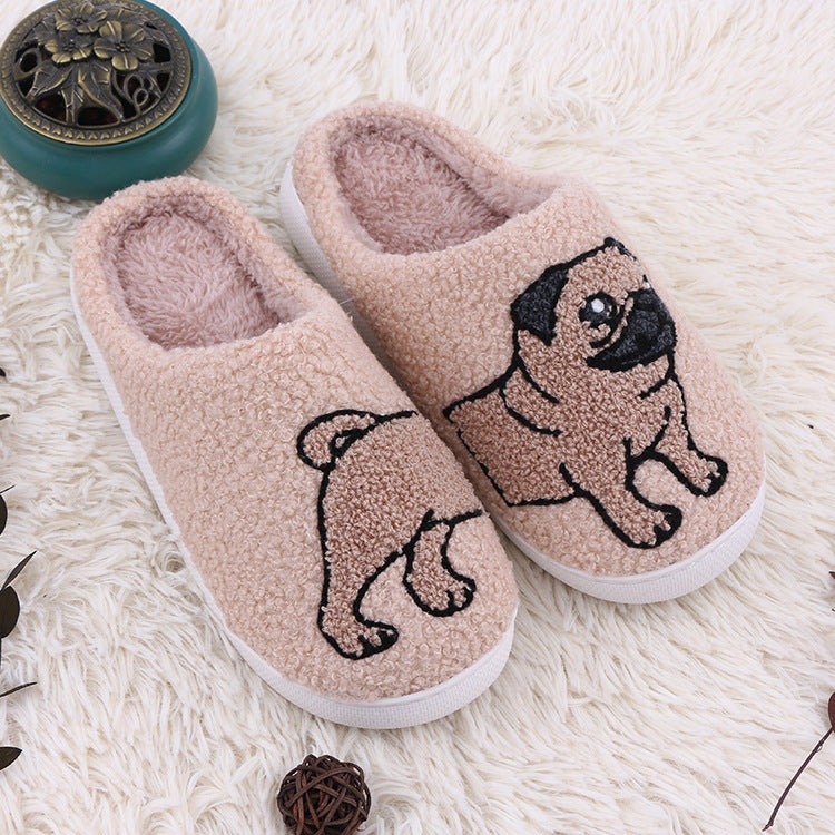cartoon sausage puppy cute funny cotton slippers