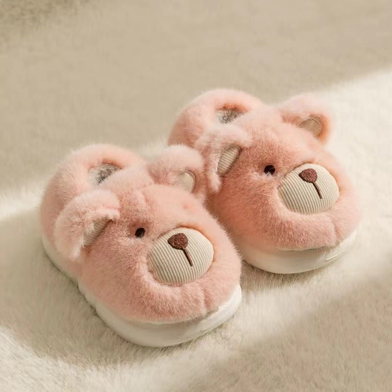 cute bear children cotton slippers