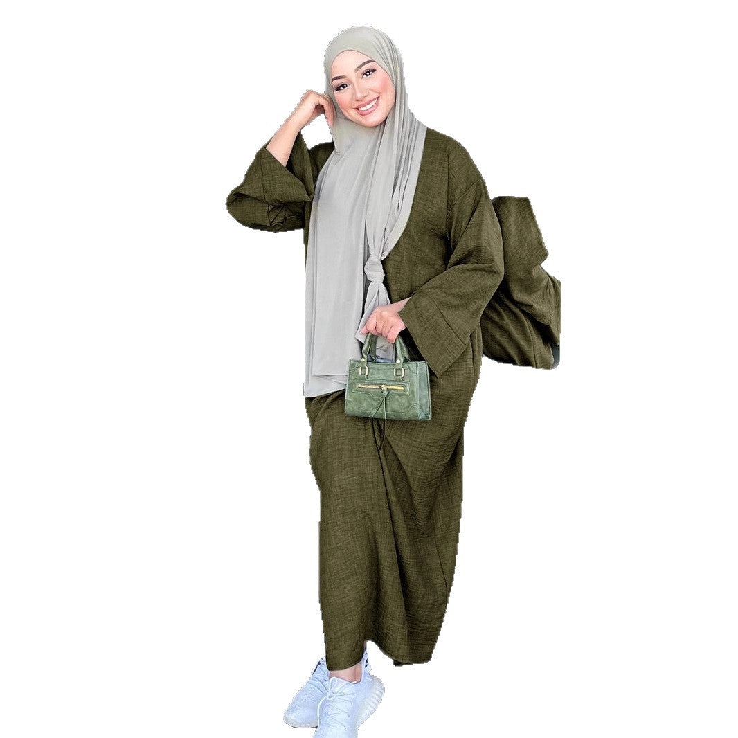 Solid-colored casual dress gown