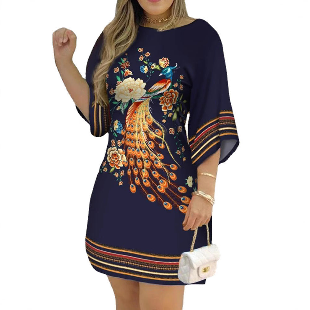 Fashion printed dress women