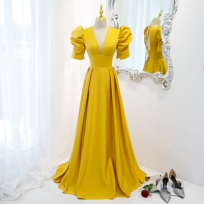 Golden evening dress for women