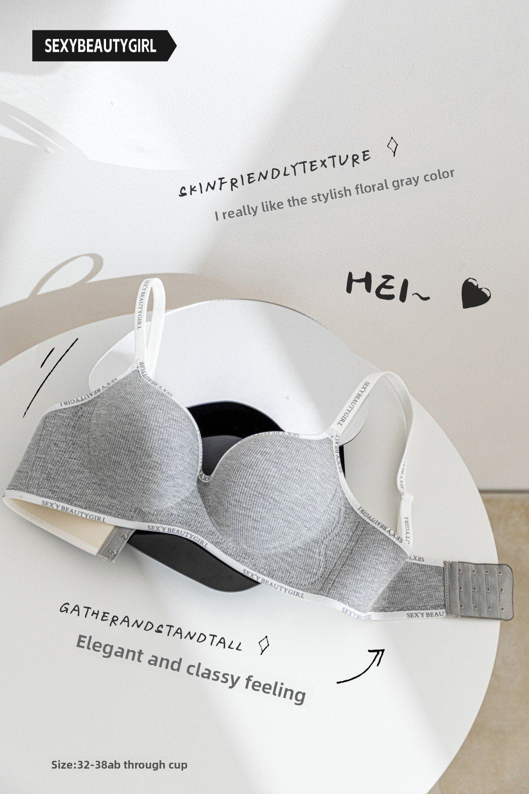 Seamless lift bra