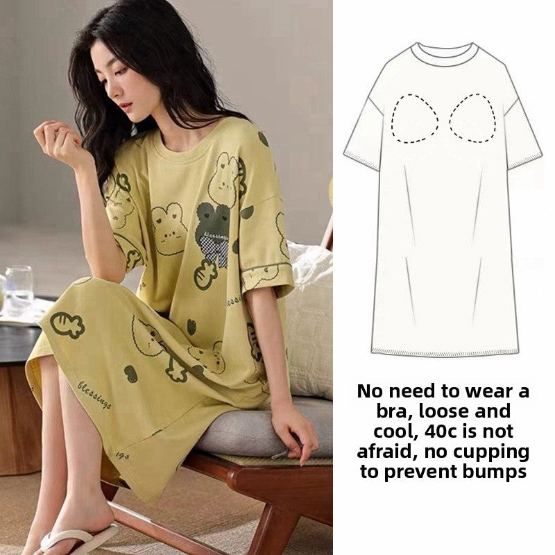 Women's Summer Nightgown with Built-in Bra