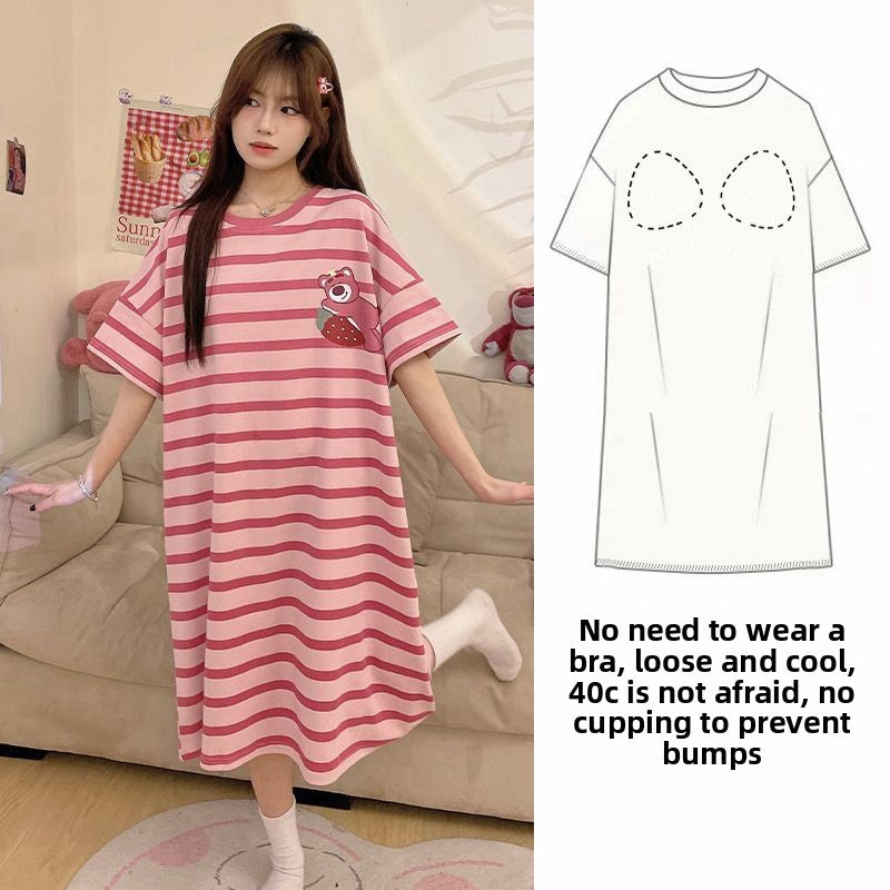 Women's Summer Nightgown with Built-in Bra