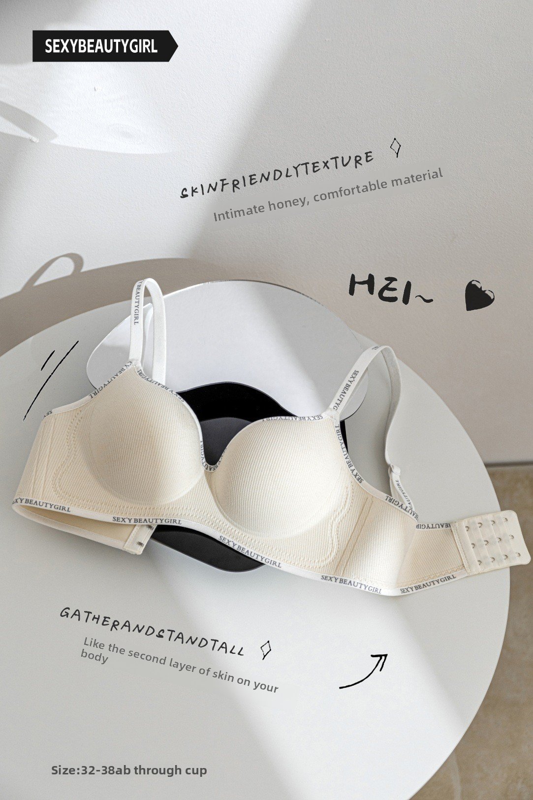 Seamless lift bra