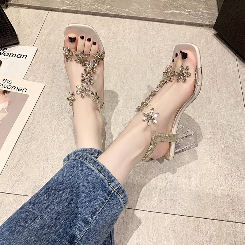 Medium Heel Transparent High Heels