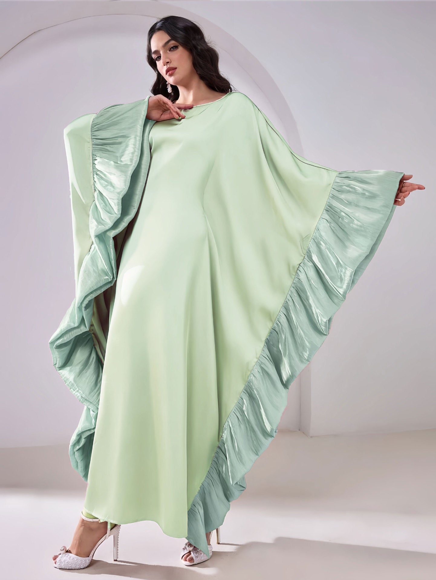 Long robe batwing sleeve blouse