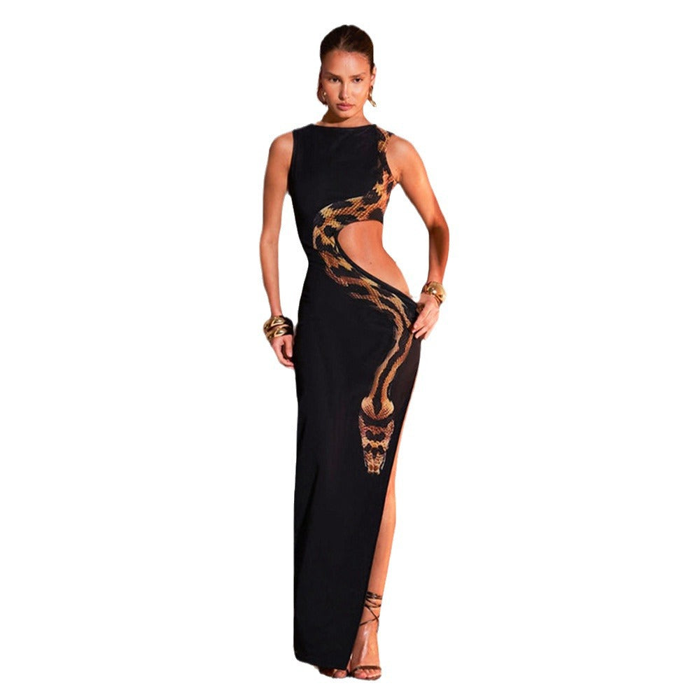 Sleeveless, sexy and slimming slit long dress