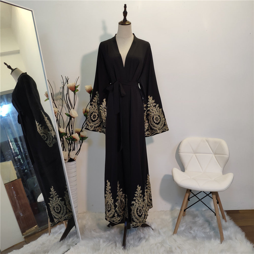 Lace fitted robe