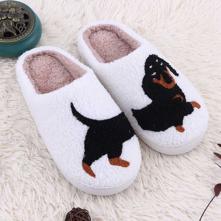 cartoon sausage puppy cute funny cotton slippers
