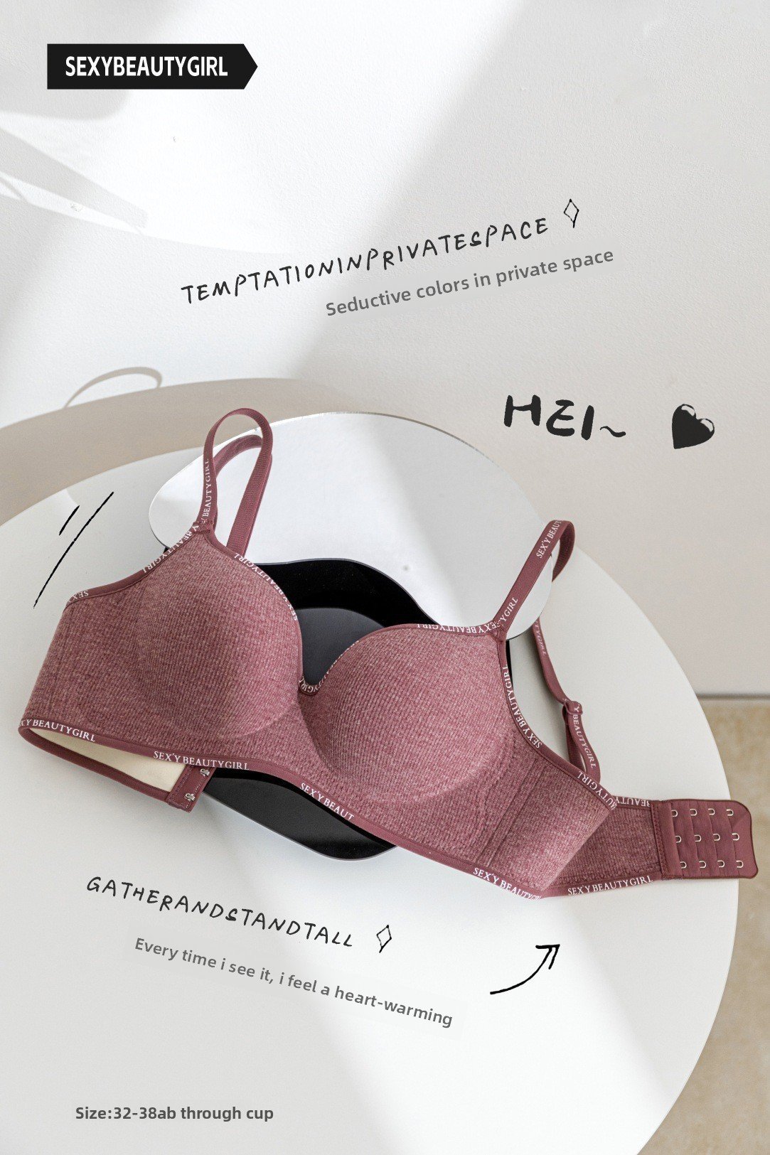 Seamless lift bra