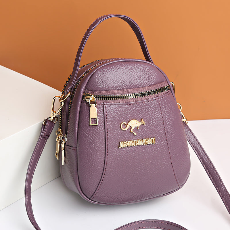 Three-layer cowhide hand-held shoulder crossbody bag