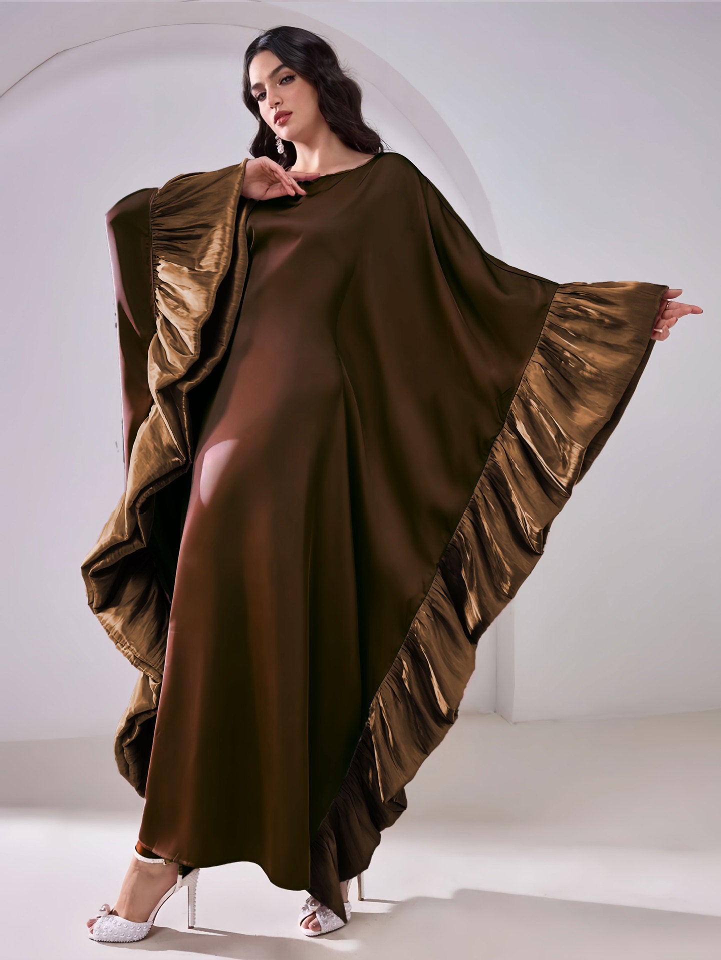 Long robe batwing sleeve blouse