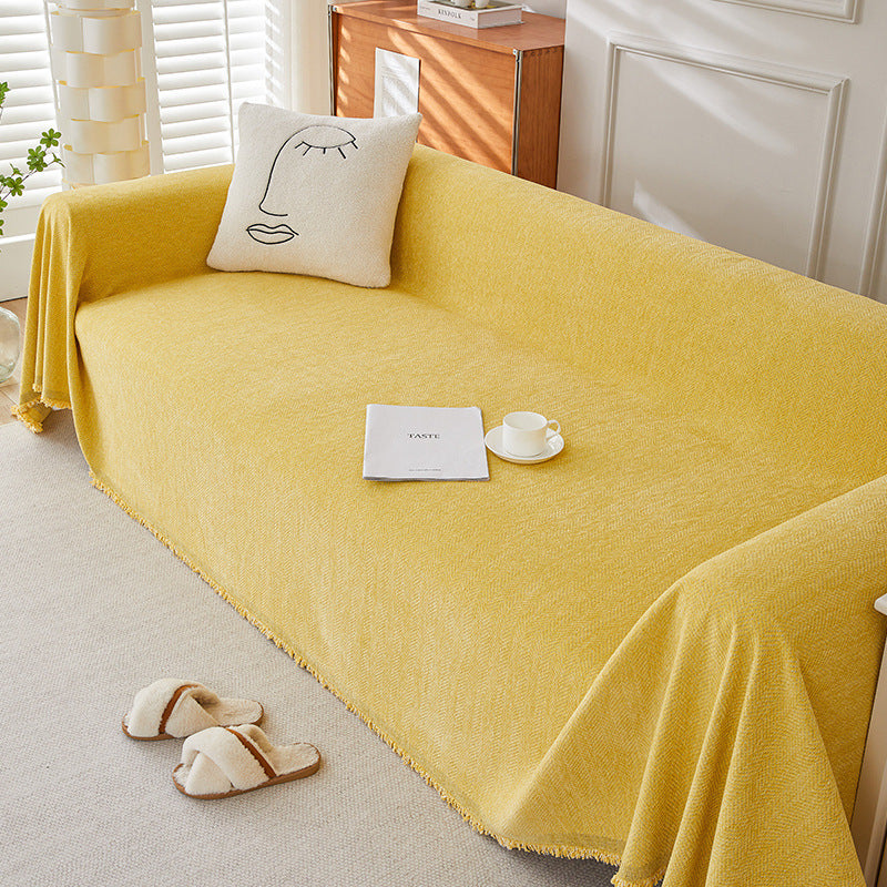 Solid Color Chenille Sofa Towel