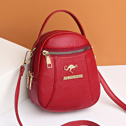 Three-layer cowhide hand-held shoulder crossbody bag