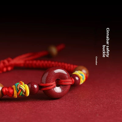 New Cinnabar Ping An Buckle Red Hand Rope