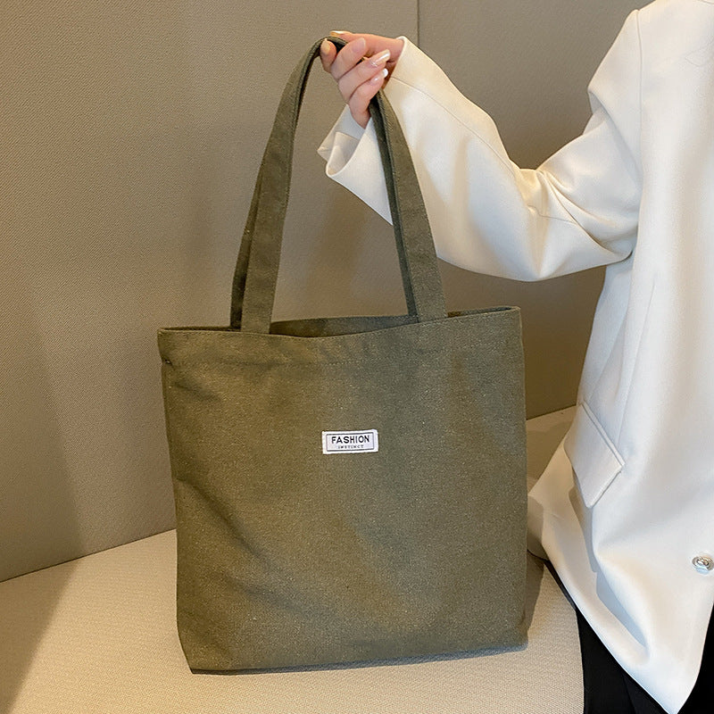 Thickened Washed Canvas Bag Women's Large Capacity Tote Bag Simple Commuter Portable Oxford Cloth Big Bag Shoulder Bag