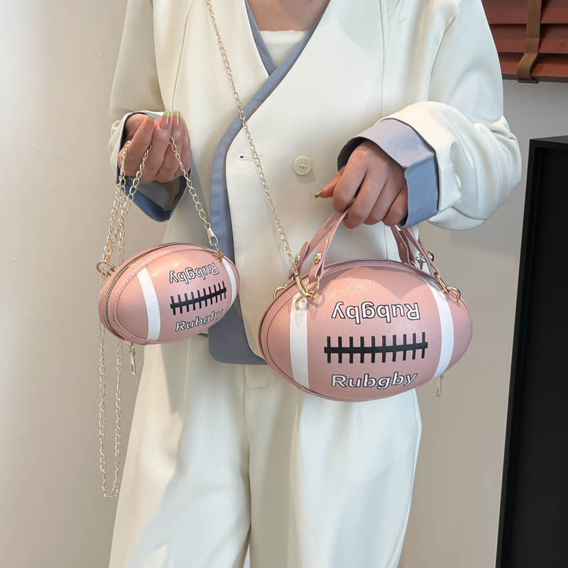 Small Round Crossbody Bag with Chain Strap