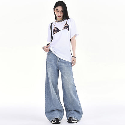 High-waisted wide-leg jeans for women