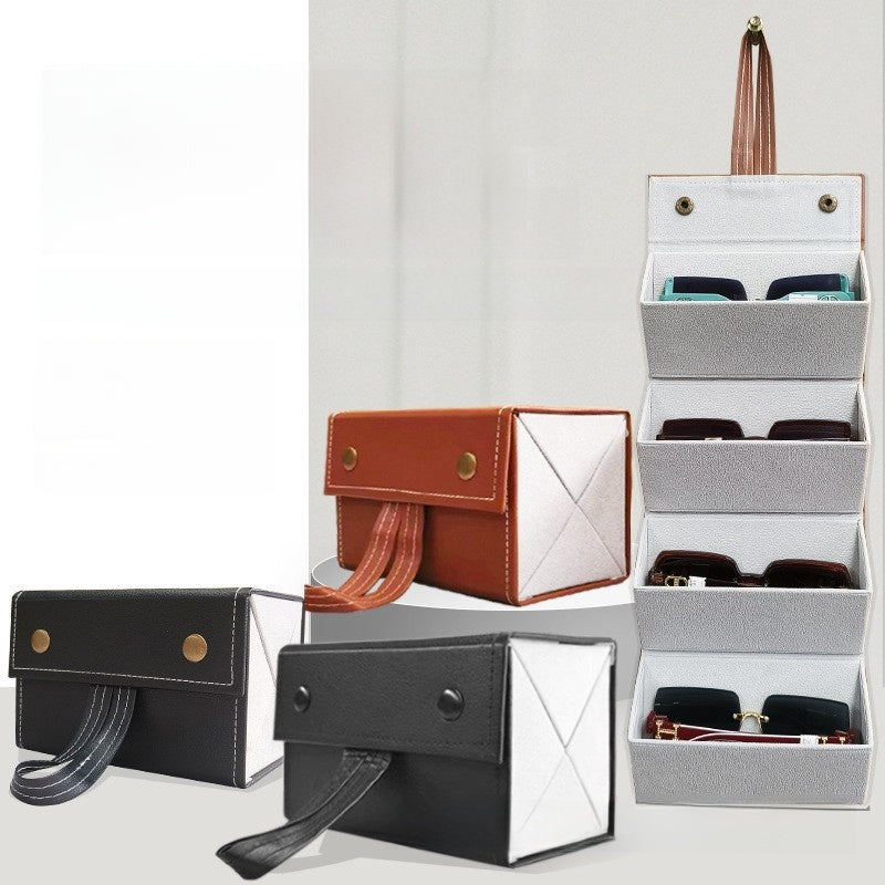 Glasses storage box with multiple compartments