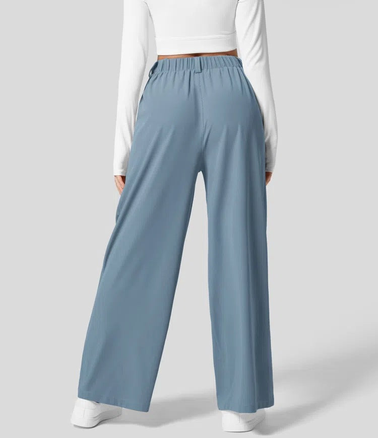 High-waisted  wide-leg loose trousers