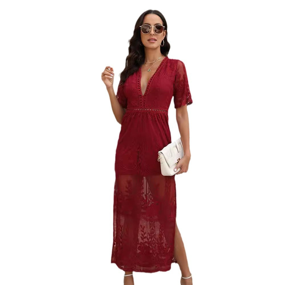 A frilled lace summer dress by Glamytek