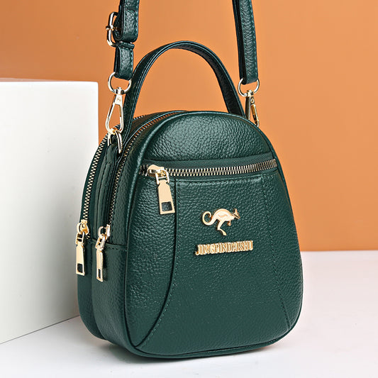 Three-layer cowhide hand-held shoulder crossbody bag
