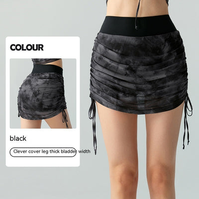 Printed Tie-dyed Mesh Yoga Skirts Women by Glamytek