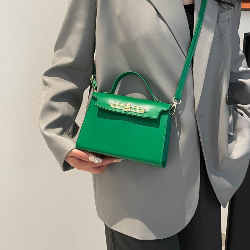 Solid Color PU Bag Small Square Handbag