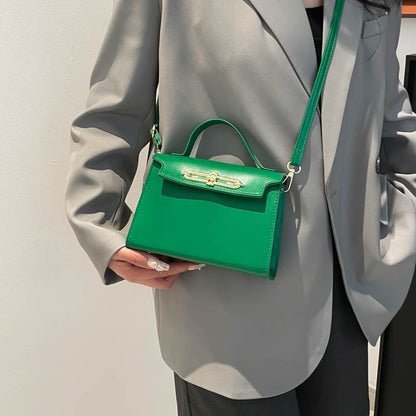 Solid Color PU Bag Small Square Handbag