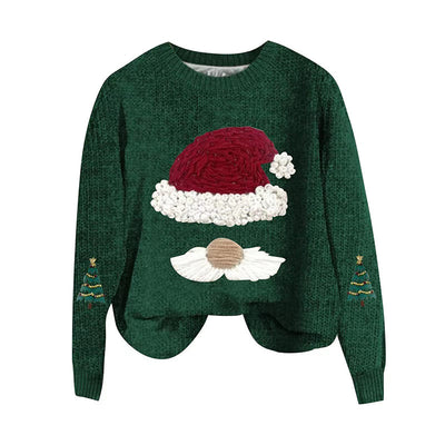 Women's Casual Christmas Print Loose Pullover by Glamytek