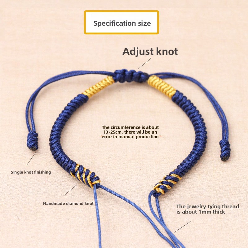 Gold wire diamond knot bracelet