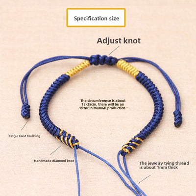 Gold wire diamond knot bracelet
