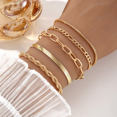 Multi-layer Chain 5 Bracelets by Glamytek